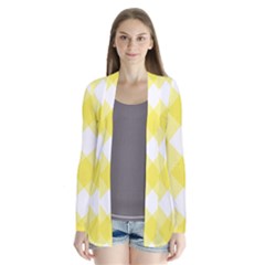 Plaid Chevron Yellow White Wave Cardigans by Mariart