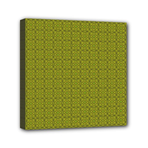 Royal Green Vintage Seamless Flower Floral Mini Canvas 6  X 6 