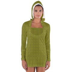 Royal Green Vintage Seamless Flower Floral Women s Long Sleeve Hooded T-shirt by Mariart