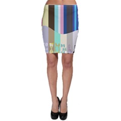 Rainbow Color Line Vertical Rose Bubble Note Carrot Bodycon Skirt by Mariart