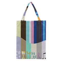 Rainbow Color Line Vertical Rose Bubble Note Carrot Classic Tote Bag by Mariart