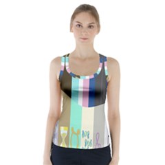 Rainbow Color Line Vertical Rose Bubble Note Carrot Racer Back Sports Top by Mariart