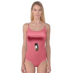 Minimalism Cat Pink Animals Camisole Leotard  by Mariart