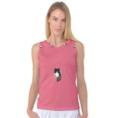 Minimalism Cat Pink Animals Women s Basketball Tank Top