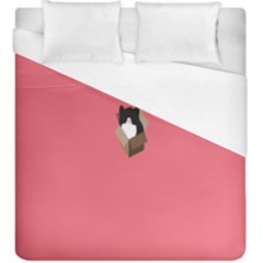 Minimalism Cat Pink Animals Duvet Cover (king Size) by Mariart