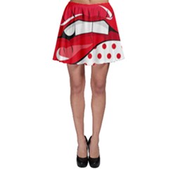 Sexy Lips Red Polka Dot Skater Skirt by Mariart