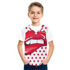 Sexy Lips Red Polka Dot Kids  Sportswear