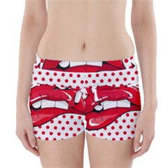 Sexy Lips Red Polka Dot Boyleg Bikini Wrap Bottoms by Mariart