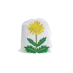 Sunflower Floral Flower Yellow Green Drawstring Pouches (small)  by Mariart