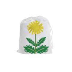 Sunflower Floral Flower Yellow Green Drawstring Pouches (Medium) 