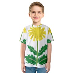 Sunflower Floral Flower Yellow Green Kids  Sport Mesh Tee