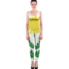 Sunflower Floral Flower Yellow Green Onepiece Catsuit by Mariart