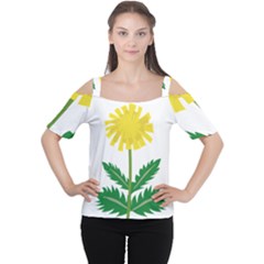 Sunflower Floral Flower Yellow Green Women s Cutout Shoulder Tee