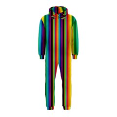 Multi Colored Colorful Bright Stripes Wallpaper Pattern Background Hooded Jumpsuit (kids) by Nexatart