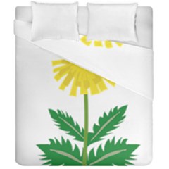 Sunflower Floral Flower Yellow Green Duvet Cover Double Side (California King Size)