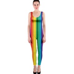 Multi Colored Colorful Bright Stripes Wallpaper Pattern Background Onepiece Catsuit by Nexatart