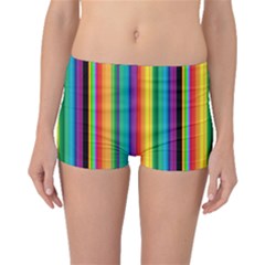 Multi Colored Colorful Bright Stripes Wallpaper Pattern Background Boyleg Bikini Bottoms by Nexatart