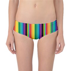 Multi Colored Colorful Bright Stripes Wallpaper Pattern Background Classic Bikini Bottoms by Nexatart