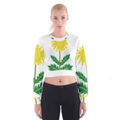 Sunflower Floral Flower Yellow Green Women s Cropped Sweatshirt