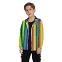 Multi Colored Colorful Bright Stripes Wallpaper Pattern Background Wind Breaker (Kids) View2