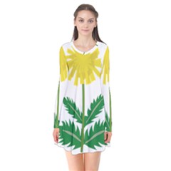 Sunflower Floral Flower Yellow Green Flare Dress by Mariart