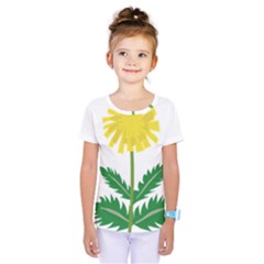 Sunflower Floral Flower Yellow Green Kids  One Piece Tee