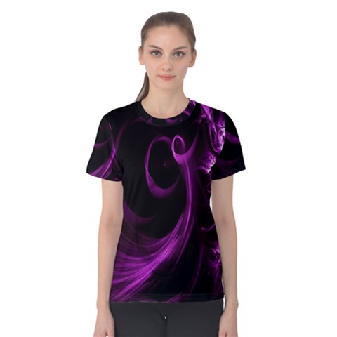 Purple Flower Floral Women s Cotton Tee by Mariart