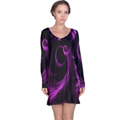 Purple Flower Floral Long Sleeve Nightdress by Mariart