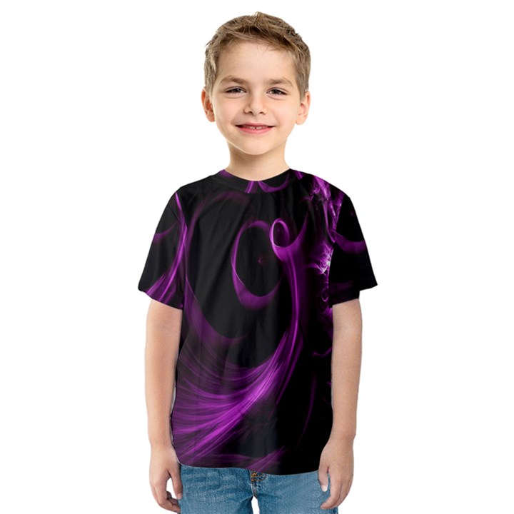 Purple Flower Floral Kids  Sport Mesh Tee