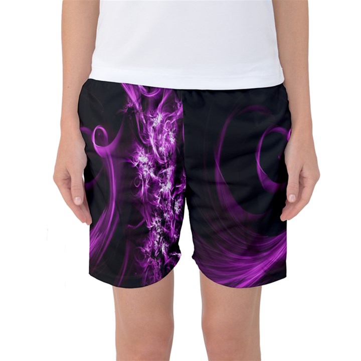 Purple Flower Floral Women s Basketball Shorts