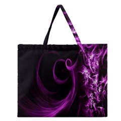 Purple Flower Floral Zipper Large Tote Bag by Mariart