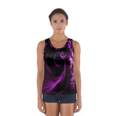 Purple Flower Floral Women s Sport Tank Top  by Mariart