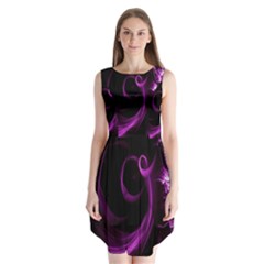 Purple Flower Floral Sleeveless Chiffon Dress   by Mariart