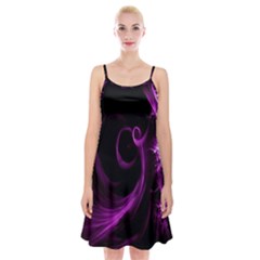 Purple Flower Floral Spaghetti Strap Velvet Dress by Mariart