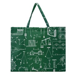 Scientific Formulas Board Green Zipper Large Tote Bag by Mariart