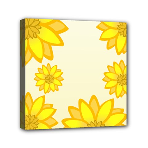 Sunflowers Flower Floral Yellow Mini Canvas 6  X 6  by Mariart