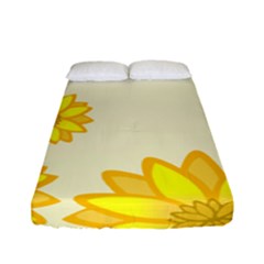 Sunflowers Flower Floral Yellow Fitted Sheet (full/ Double Size) by Mariart