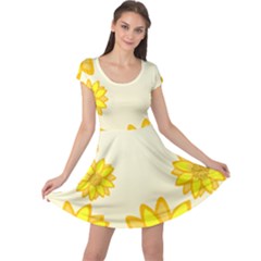 Sunflowers Flower Floral Yellow Cap Sleeve Dresses by Mariart