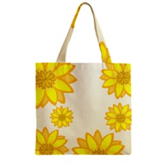 Sunflowers Flower Floral Yellow Zipper Grocery Tote Bag by Mariart