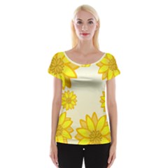 Sunflowers Flower Floral Yellow Women s Cap Sleeve Top by Mariart