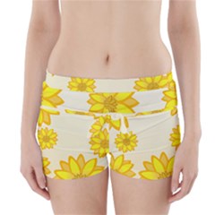 Sunflowers Flower Floral Yellow Boyleg Bikini Wrap Bottoms by Mariart