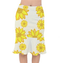 Sunflowers Flower Floral Yellow Mermaid Skirt by Mariart