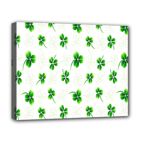 Leaf Green White Deluxe Canvas 20  X 16   by Mariart