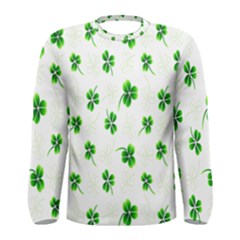 Leaf Green White Men s Long Sleeve Tee