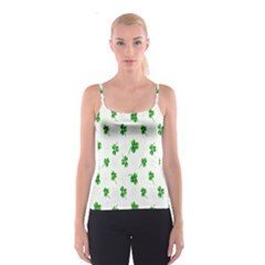 Leaf Green White Spaghetti Strap Top by Mariart