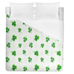 Leaf Green White Duvet Cover (queen Size) by Mariart