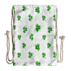 Leaf Green White Drawstring Bag (large) by Mariart