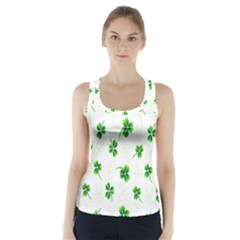 Leaf Green White Racer Back Sports Top