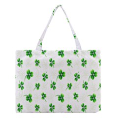 Leaf Green White Medium Tote Bag