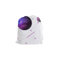 Space Transparent Purple Moon Star Drawstring Pouches (small)  by Mariart